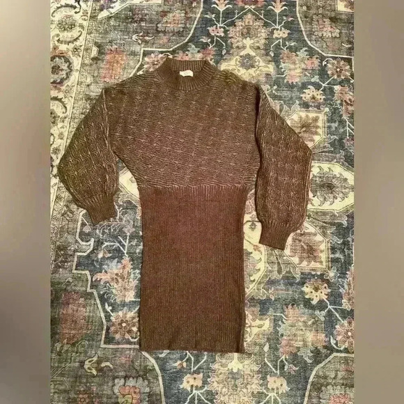 Sage the Label along the vines sweater dress boho, cozy, chic size L - Picture 3 of 6